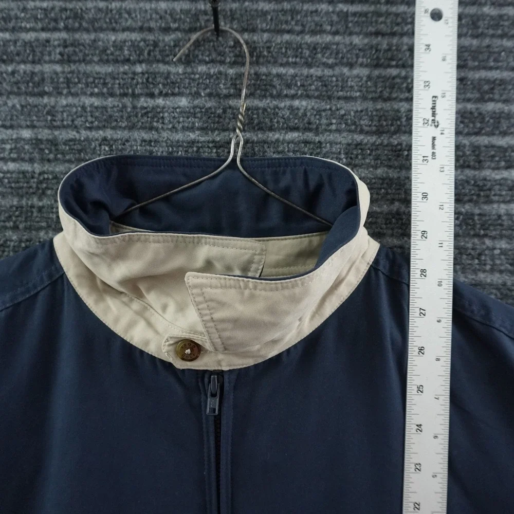 IZOD Harrington Jacket Mens Large Navy Blue Vintage Golf Windbreaker